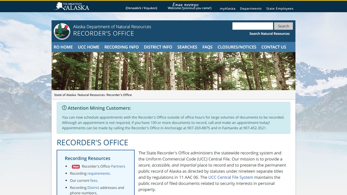 DNR Recorder's Office - Alaska